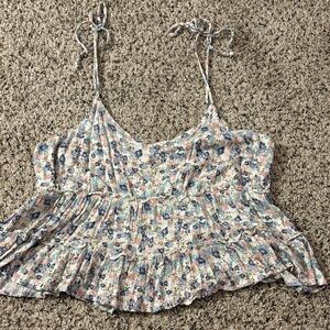 SO Floral Print Ruffle Camisole